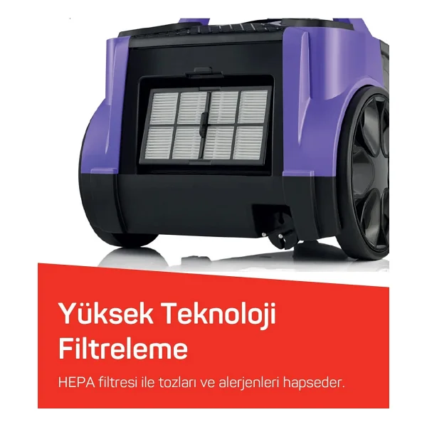Arzum AR4070 Cleancompact Cyclone 890 Watt HEPA Filtreli-1,8 litre Toz Torbasız Elektrikli Süpürge - Görsel 5