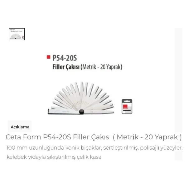 Ceta Form P54-20s Filler Çakısı Metrik - 20 Yaprak - Görsel 2