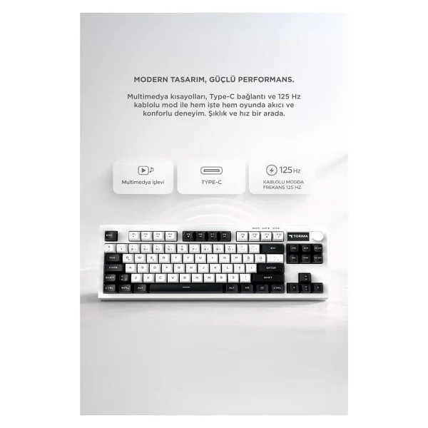 Torima Tk12 Tkl RGB USB Kablolu Oyuncu Klavyesi - Görsel 2