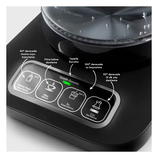 Karaca Çaysever Robotea Pro Connect 4in1 2500 W Silver Konuşan Cam Çay Makinesi - Görsel 6
