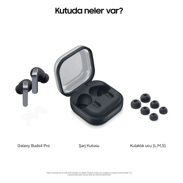 Samsung Galaxy Buds 4 Pro ANC TWS Siyah Kulak İçi Bluetooth Kulaklık - Görsel 7