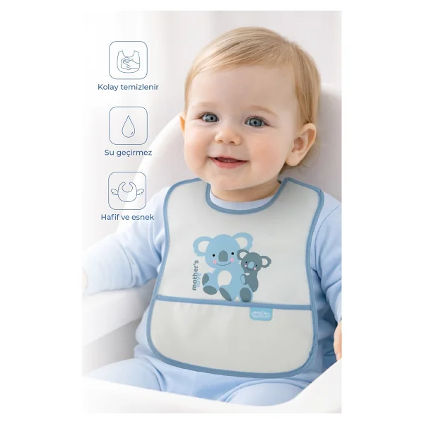 Babyjem Poli Muşamba Küçük Mavi Önlük - Görsel 10