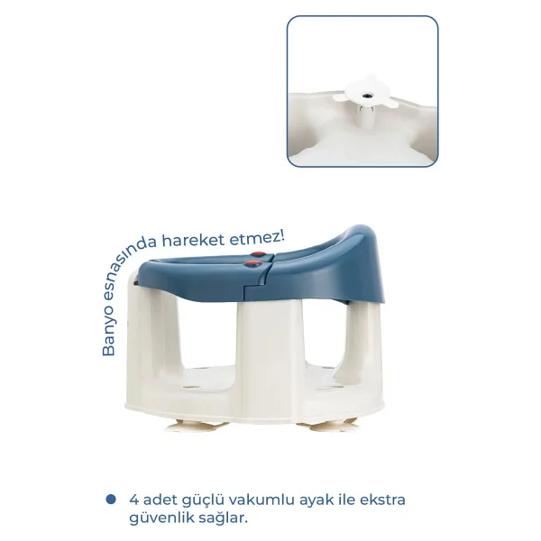Babyjem Önden Açılır Banyo & Mama Oturağı Indigo Mavi - Görsel 4