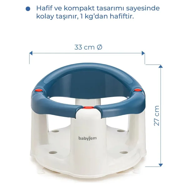 Babyjem Önden Açılır Banyo & Mama Oturağı Indigo Mavi - Görsel 5