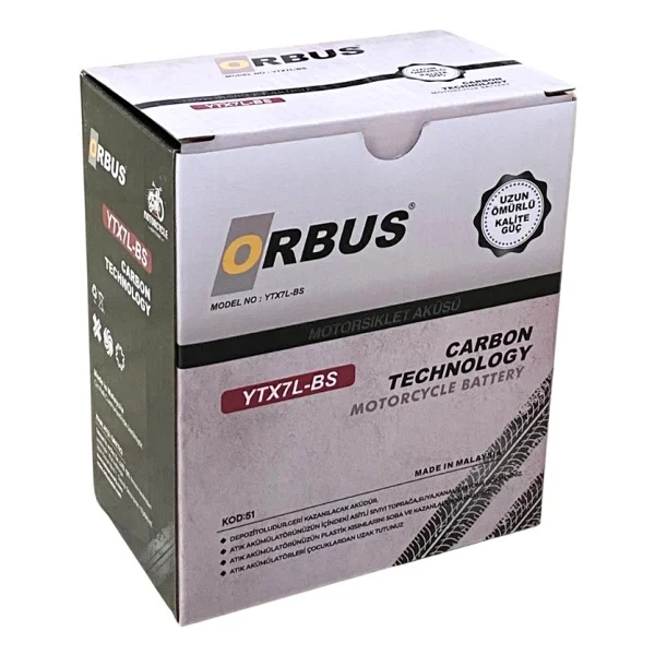 Orbus Ytx7l-Bs 12 V 7 Ah Motosiklet Aküsü - Görsel 2