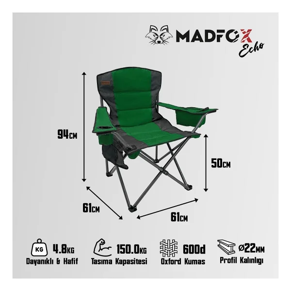 Madfox Echo Yeşil Kamp Sandalyesi - Görsel 4