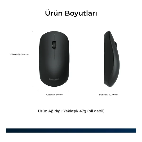 Philips M315 Spk7315/00 Kablosuz Optik Siyah Mouse - Görsel 10
