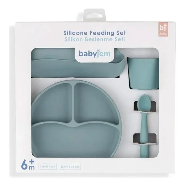 Babyjem Silikon Beslenme Seti Mint - Görsel 4