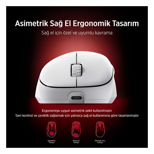 Philips Evnia Spk9418w Beyaz Şarjlı Optik Kablosuz Oyuncu Mouse - Görsel 3