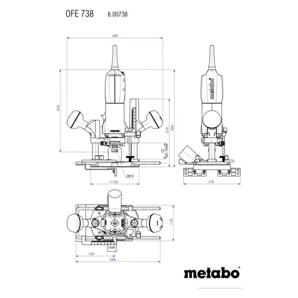 Metabo Ofe 738 Freze Makinesi - Görsel 3