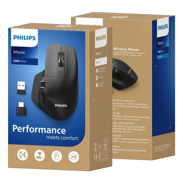 Philips Spk7858 Siyah Şarjlı Sessiz Optik Kablosuz Mouse - Görsel 10