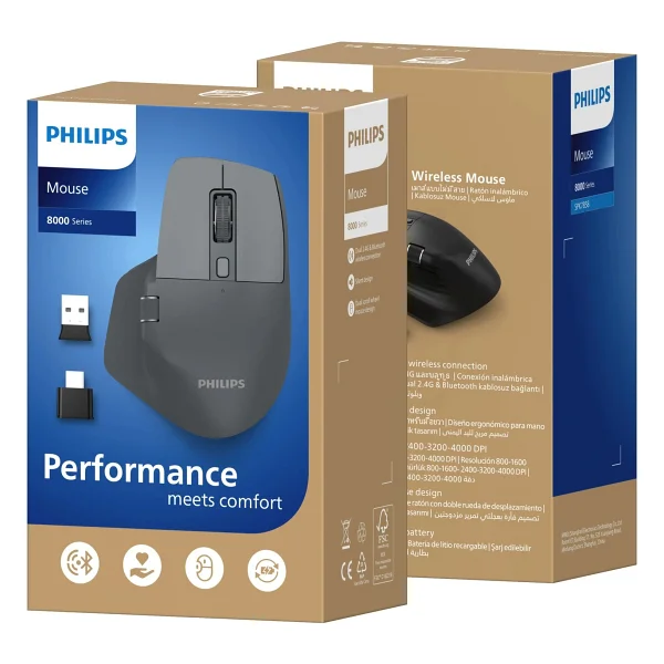 Philips Spk7858 Gri Şarjlı Sessiz Optik Kablosuz Mouse - Görsel 10