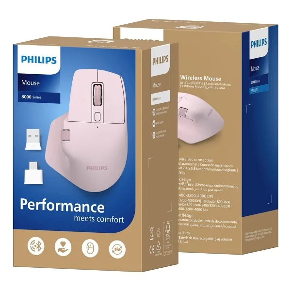Philips Spk7858 Pembe Şarjlı Sessiz Optik Kablosuz Mouse - Görsel 10