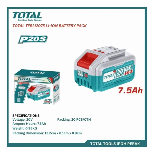 Total Tfblı2075 7.5 Ah Yedek Akü - Görsel 2
