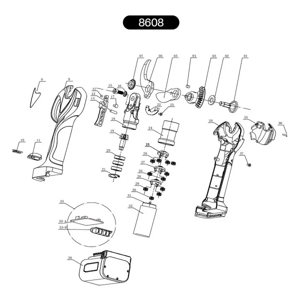 Suca 8608 Akülü Budama Makası Üst Bıçak - Görsel 2