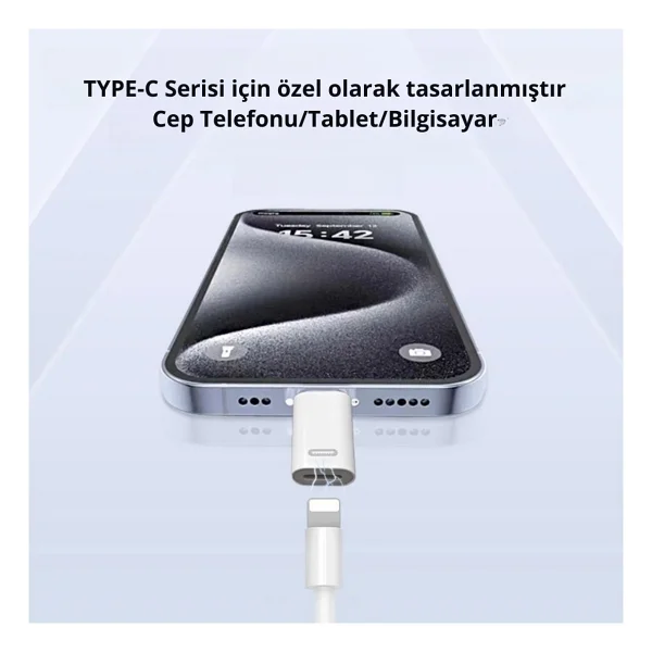 Alfais 6004 Type-C To Lightning Şarj Data Çevirici Dönüştürücü Adaptör - Görsel 4
