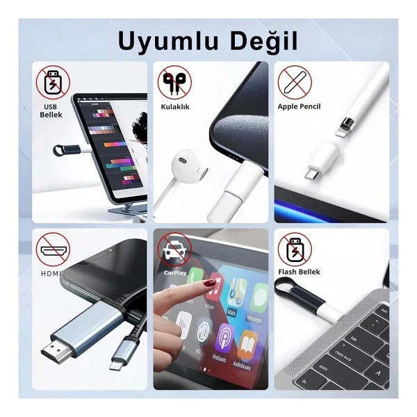 Alfais 6004 Type-C To Lightning Şarj Data Çevirici Dönüştürücü Adaptör - Görsel 7