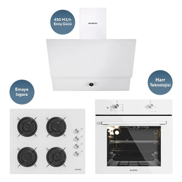 Kumtel Home Beyaz Ankastre Set - Görsel 5