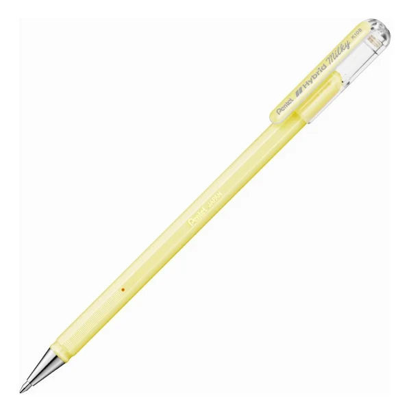 Pentel Hybrid Milky 0.8mm Pastel Sarı Jel Kalem - Görsel 3