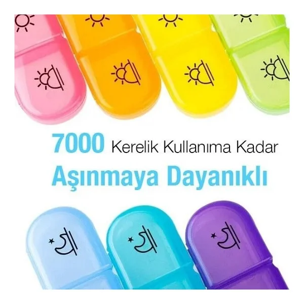 Ally Taşınabilir 7 Günlük Haftalık Hap İlaç Vitamin Saklama Kutusu Kabı-(5775) - Görsel 7