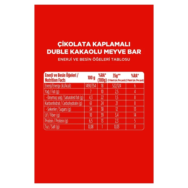 Fellas Choco - Çikolata Kaplı Duble Kakaolu Meyve Bar (35 G) X12 Adet - 12 X 35 G - Görsel 2