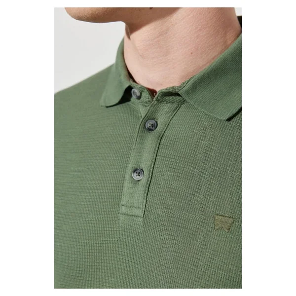 Wrangler Regular Fit Normal Kesim %100 Pamuk Polo Yaka Haki Tişört - Lacivert - Görsel 9