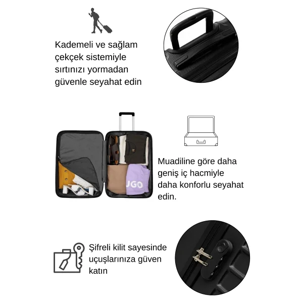 Louisiana Polo 1168 Abs Kabin + Büyük Boy 2'li Valiz Seti - Görsel 9