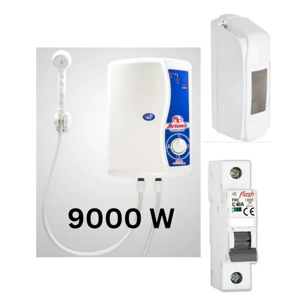 Artemis 9000 Watt Elektrikli Şofben Yüksek Isı Sıgorta Ve Kutusu Dahil Paket - Görsel 4