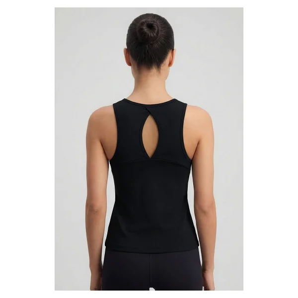 Tommy Lıfe Siyah Standart Fit Çapraz Sırt Detaylı Kadın Spor Atlet - 97296 - XL - Görsel 5