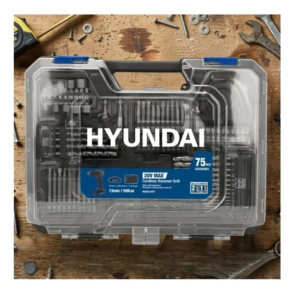 Hyundai Hd20s-50tt Tek Akülü 2 Ah Darbeli Matkap - Görsel 3