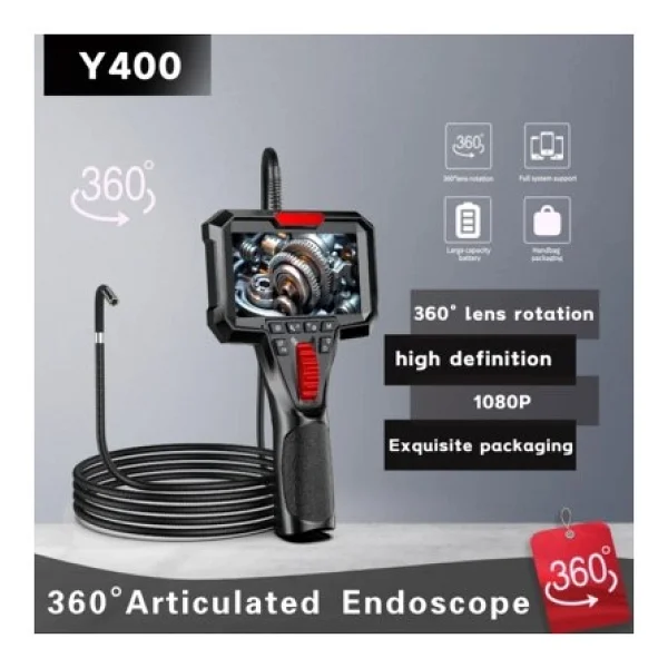 Ym Y400 360 Derece Oynar Başlı 3.9mm Lens 1 Metre Kablo Endüstriyel Endoskop Yılan Kamera - Görsel 4