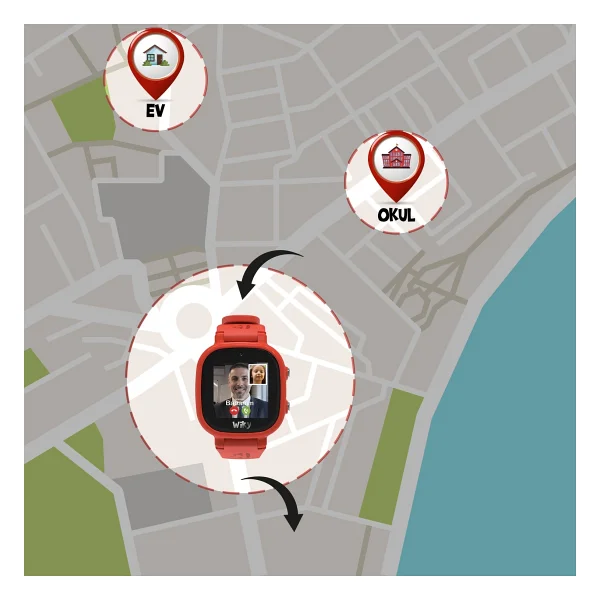 Wiky Watch 5e Kırmızı Akıllı Çocuk Saati - Görsel 9