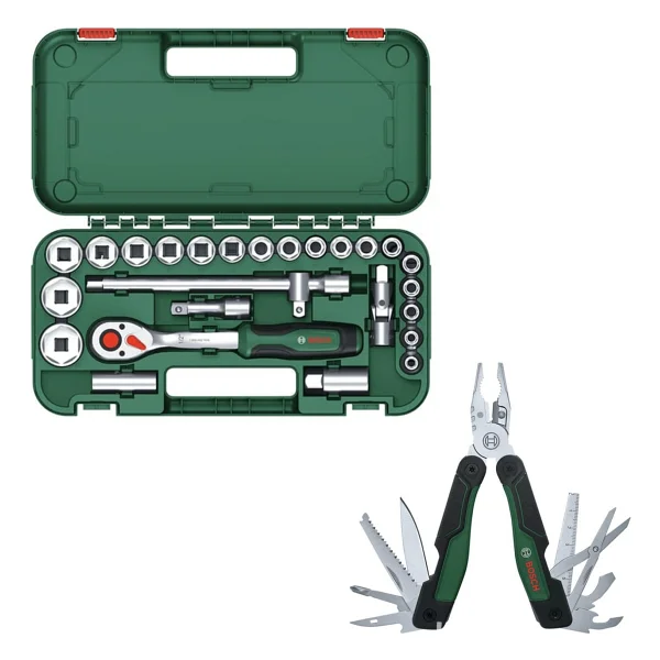 Bosch 1/2 25 Parça Cırcırlı Somun Sıkma Seti + Bosch Çok Amaçlı Alet Pense Çakı (16 Özellik) - Görsel 4