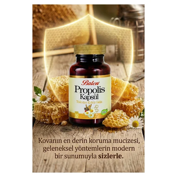 Balen Propolis Kapsül - 670 Mg 80 Kaspsül - Destekleyici Takviye Edici Gıda - -- - Görsel 3
