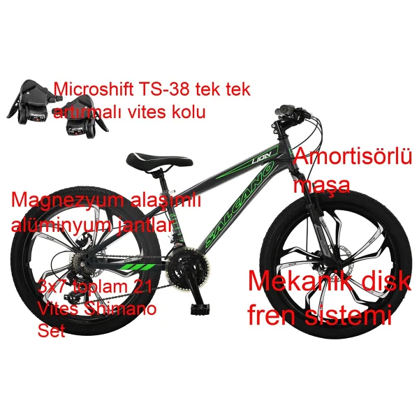 Salcano Lion 24 Md13 Mono Disk Fren Bisiklet (135 İle 155cm Arası Boy) - Görsel 3