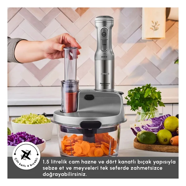 Karaca Mastermaid Prosteel Galaxy Grey 2500 W Cam Mutfak Robotu - Görsel 6