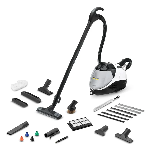 Karcher Yüksek Performanslı Buharlı Süpürge ve Vakum Makinesi 2200 Watt Güç 4 Kademeli Emiş Gücü 5 Kademeli Buhar Ayarlı Islak Kuru Temizleyici Karcher Sv 7 - Beyaz - Görsel 2