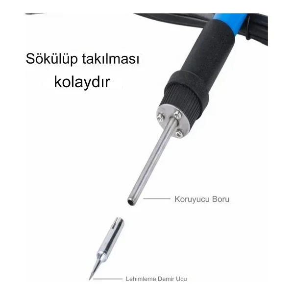 Havana Hvy62 15 Parça 60w Havya Seti Lehim Ahşap Yakma Kalemi 200 İle 450°c Ayarlanabilir Sıcak Havya - Görsel 3