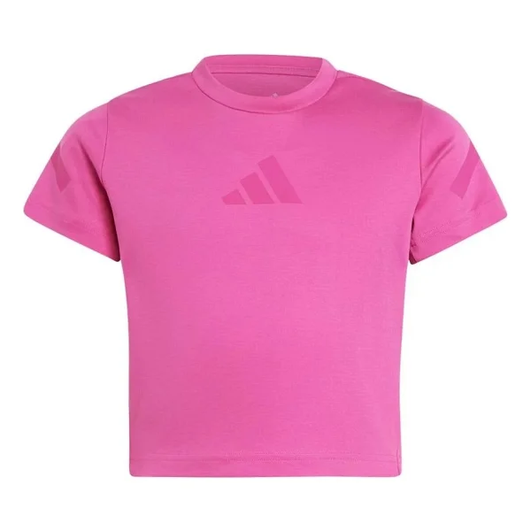 Adidas Z.N.E. Fitted Jj4852 Pembe Kısa Kollu Bisiklet Yaka Çocuk Crop Tişört - Görsel 6