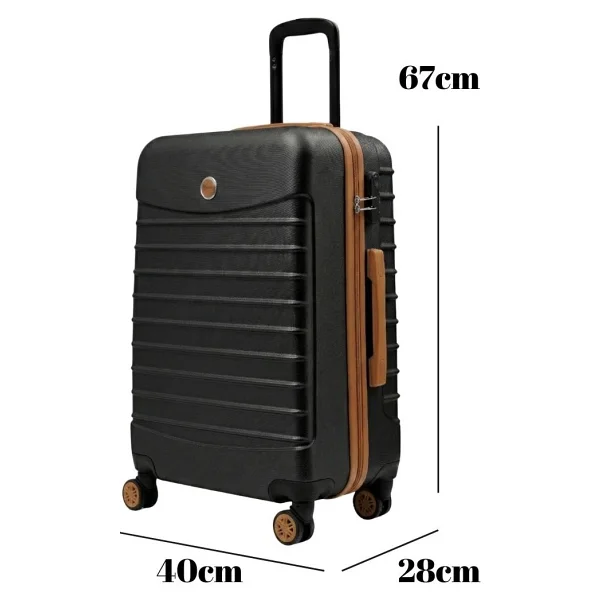 Louisiana Polo 1168 Abs Siyah Taba Orta Boy Valiz - Görsel 3