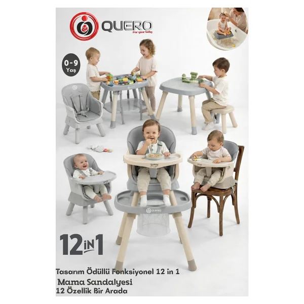 Quero Yummy 12 İn 1 Fonksiyonel Mama Sandalyesi - Görsel 7