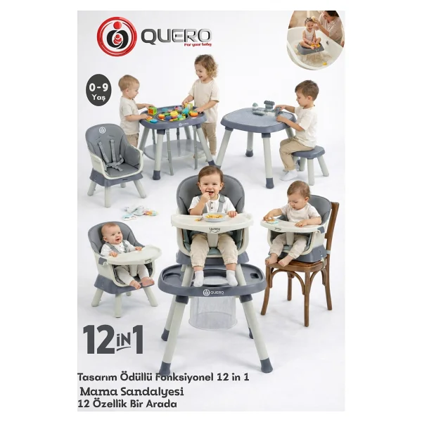 Quero Yummy 12 İn 1 Fonksiyonel Mama Sandalyesi - Görsel 8