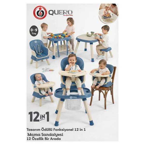 Quero Yummy 12 İn 1 Fonksiyonel Mama Sandalyesi - Görsel 9