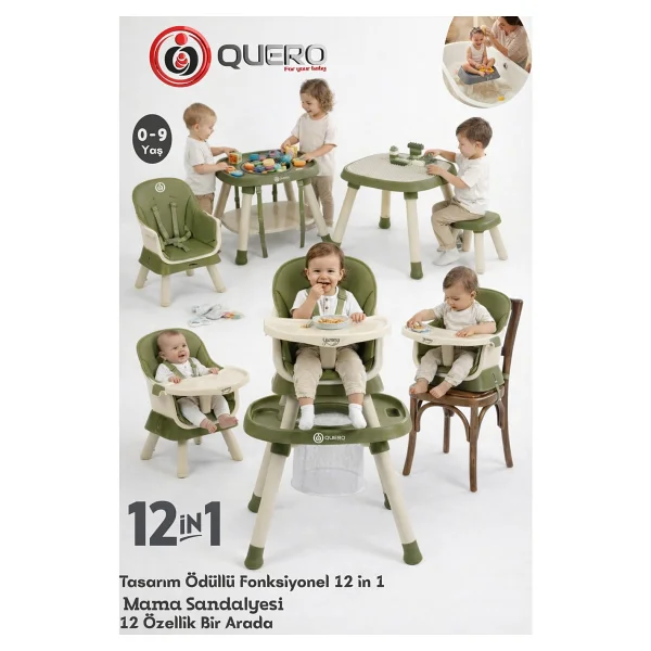 Quero Yummy 12 İn 1 Fonksiyonel Mama Sandalyesi - Görsel 10