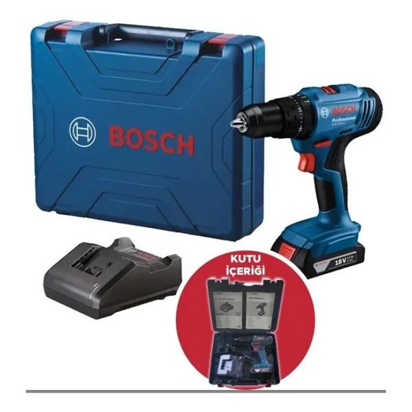 Bosch Professional GSB 183 Tek Akülü 2 Ah Darbeli Matkap Şarjlı + V-Line 103 Parça Karışık Aksesuar Seti+ Bosch Sırt Çantası - Görsel 3
