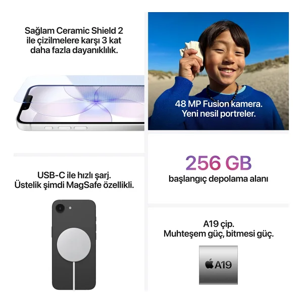 iPhone 17e 256 GB Beyaz - Görsel 6