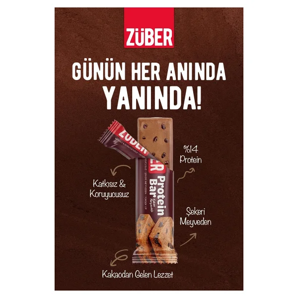 Züber Kakao Parçacıklı Protein Bar 35 Gr 12 Adet - Görsel 2