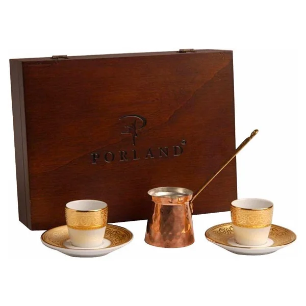 Porland Rumi Altın 5 Parça Kahve Takımı - Görsel 2