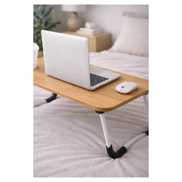 Hodbehod Laptop Sehpası Masası Katlanabilir Yatak Koltuk Üstü Kahvaltı Bilgisayar Sehpası - 60cmx40cmx27cm - Kahverengi - Görsel 4