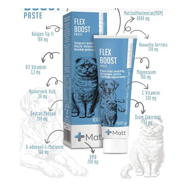 Matt Flex Boost Eklem Sağlığı Destekleyici 100 Gr Köpek Kedi Macunu - Görsel 5